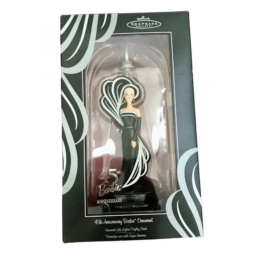 Barbie 45th Anniversary Ornament Battery Operated Display Hallmark Keepsake 2004